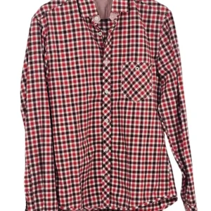 Camisa Hugo Boss Hombre Cuadros Vichy Rojos – Casual Talla M
