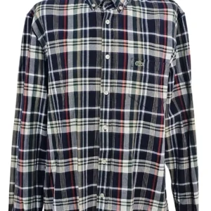 Camisa Lacoste Hombre Cuadros Navy – Regular Fit Talla L (FR 42)