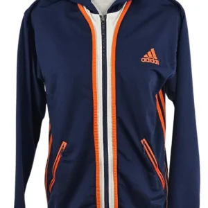 Sudadera Adidas Vintage Cremallera Navy/Naranja – Talla 164 (equiv. XS)