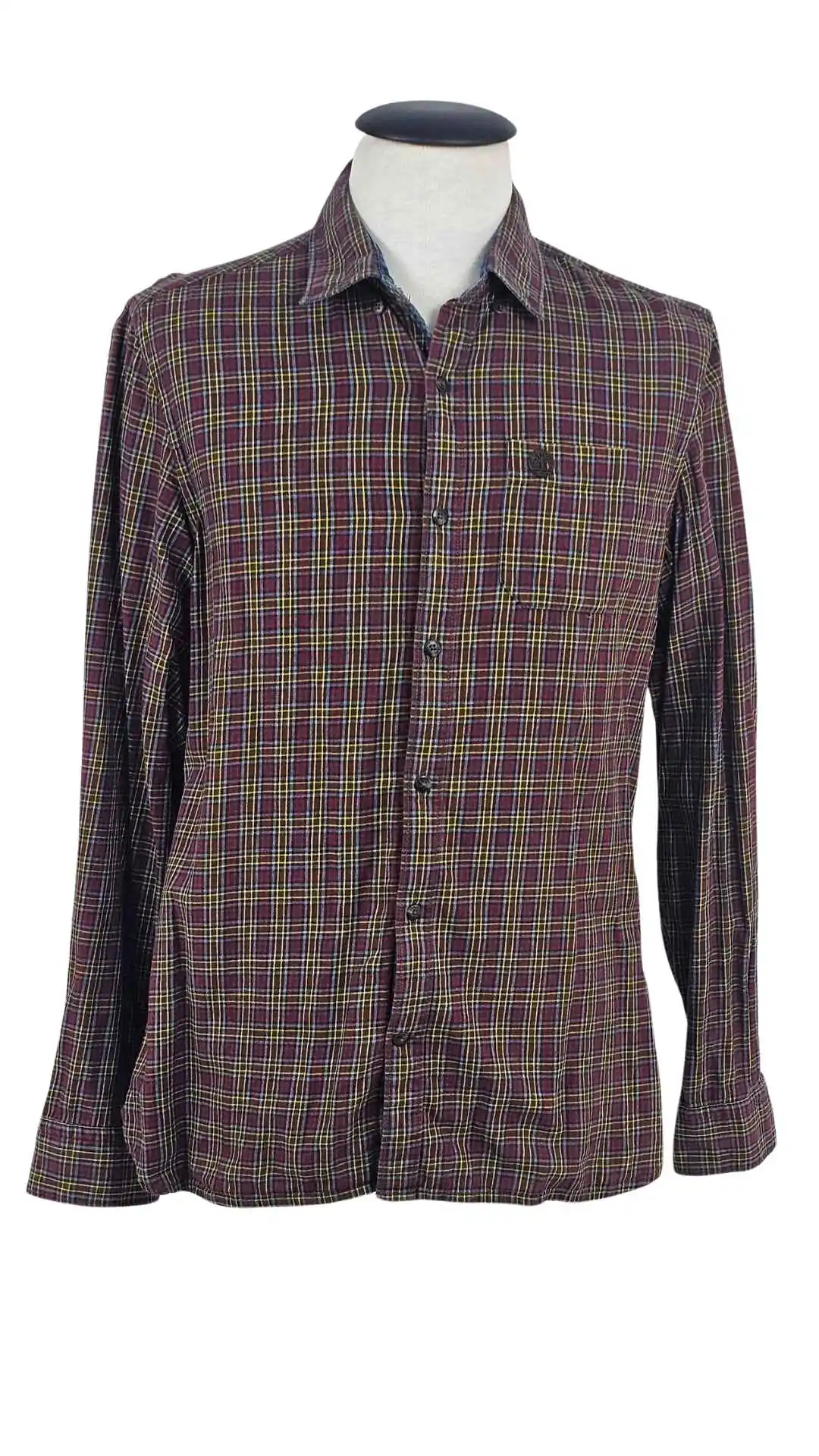 Camisa Timberland Hombre Cuadros Burdeos – Outdoor Talla L/G