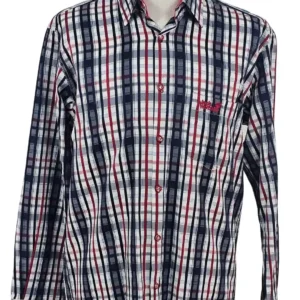 Camisa Jack Wolfskin Hombre Cuadros Rojo/Marino – Outdoor Talla L