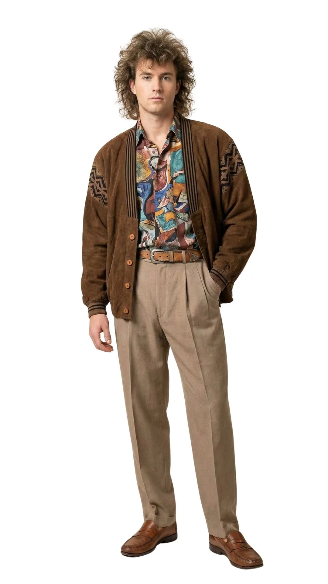 Cazadora Torras Vintage Piel Ante Marrón – Detalles Étnicos Talla 54 (XL) - Imagen 5