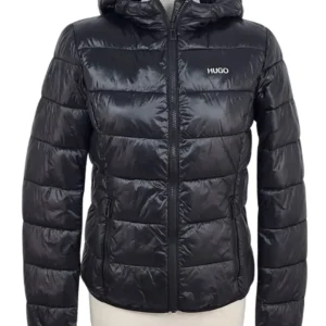 Chaqueta Acolchada HUGO Hugo Boss Mujer Negra – Capucha Talla M