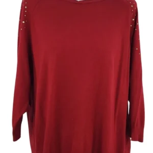 Jersey Laura Torelli Mujer Rojo Tachuelas – Manga 3/4 Talla XL