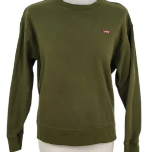 Sudadera Levi's Mujer Verde Militar – Logo Bordado Talla S