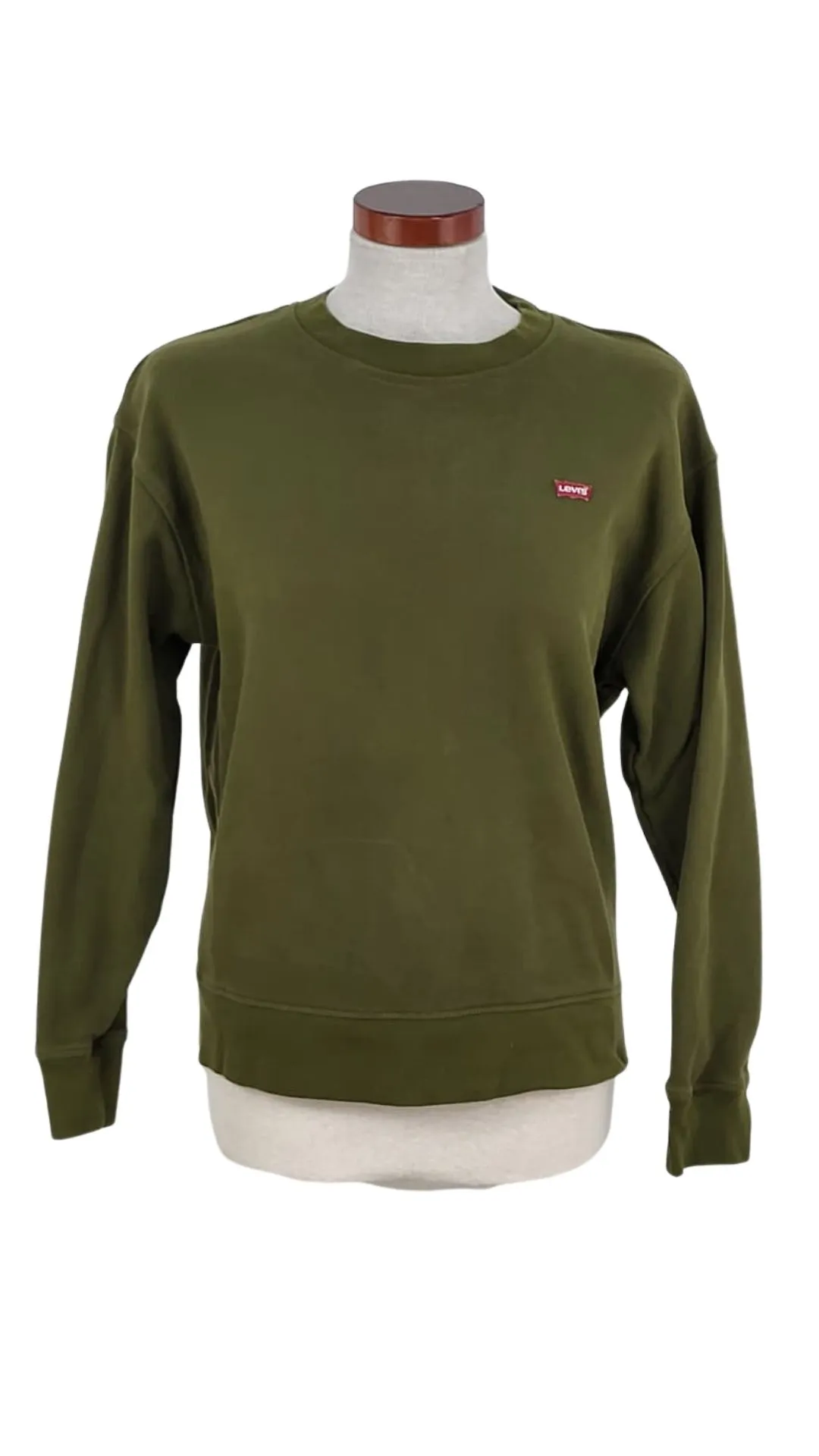 Sudadera Levi's Mujer Verde Militar – Logo Bordado Talla S