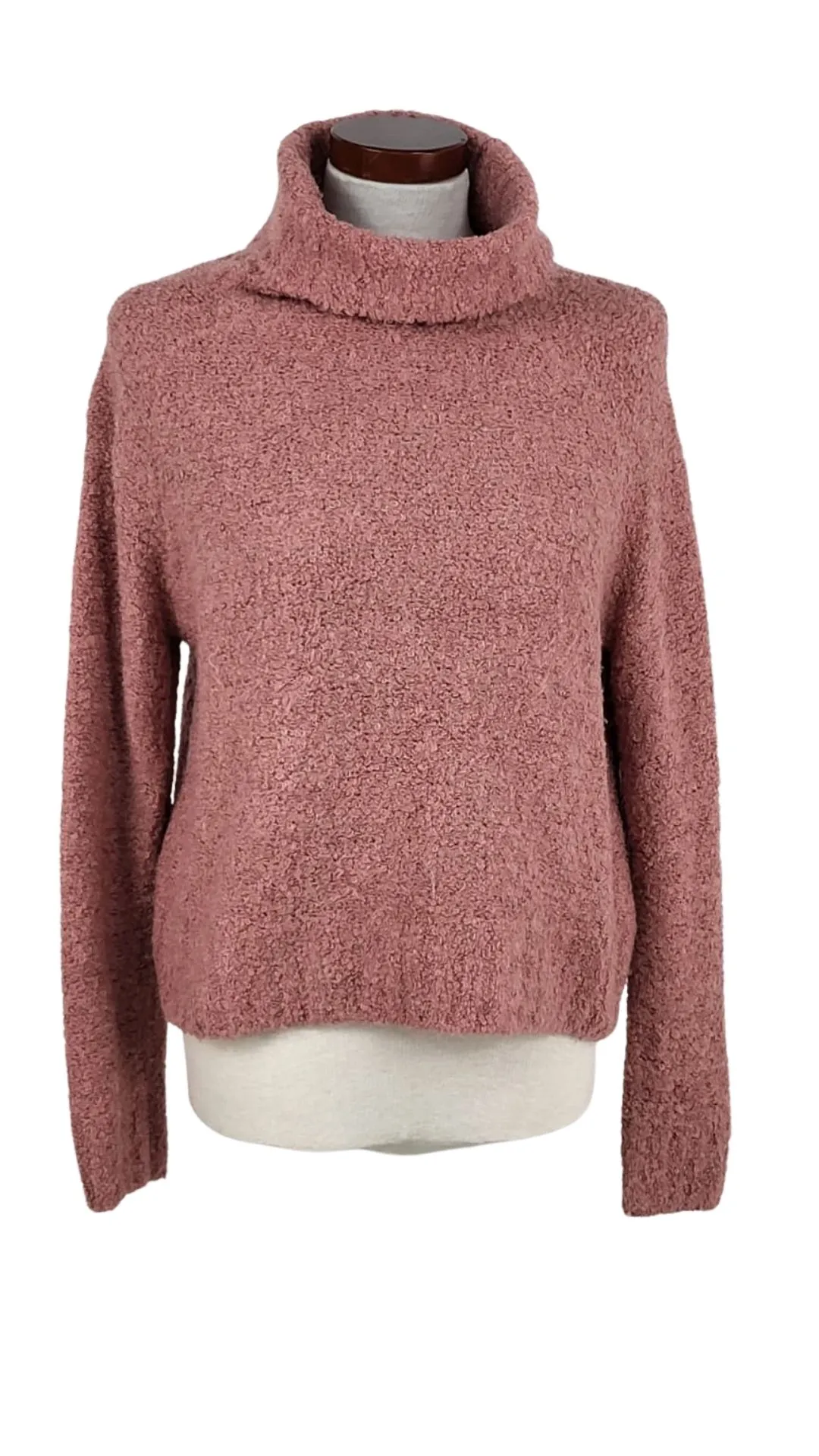 Jersey Jean Pascale Mujer Rosa Bouclé – Cuello Alto Talla S