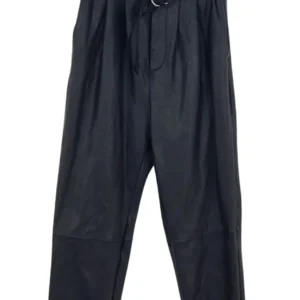 Pantalón Stradivarius Ecopiel Negro – Paperbag Talla 34 (XS)