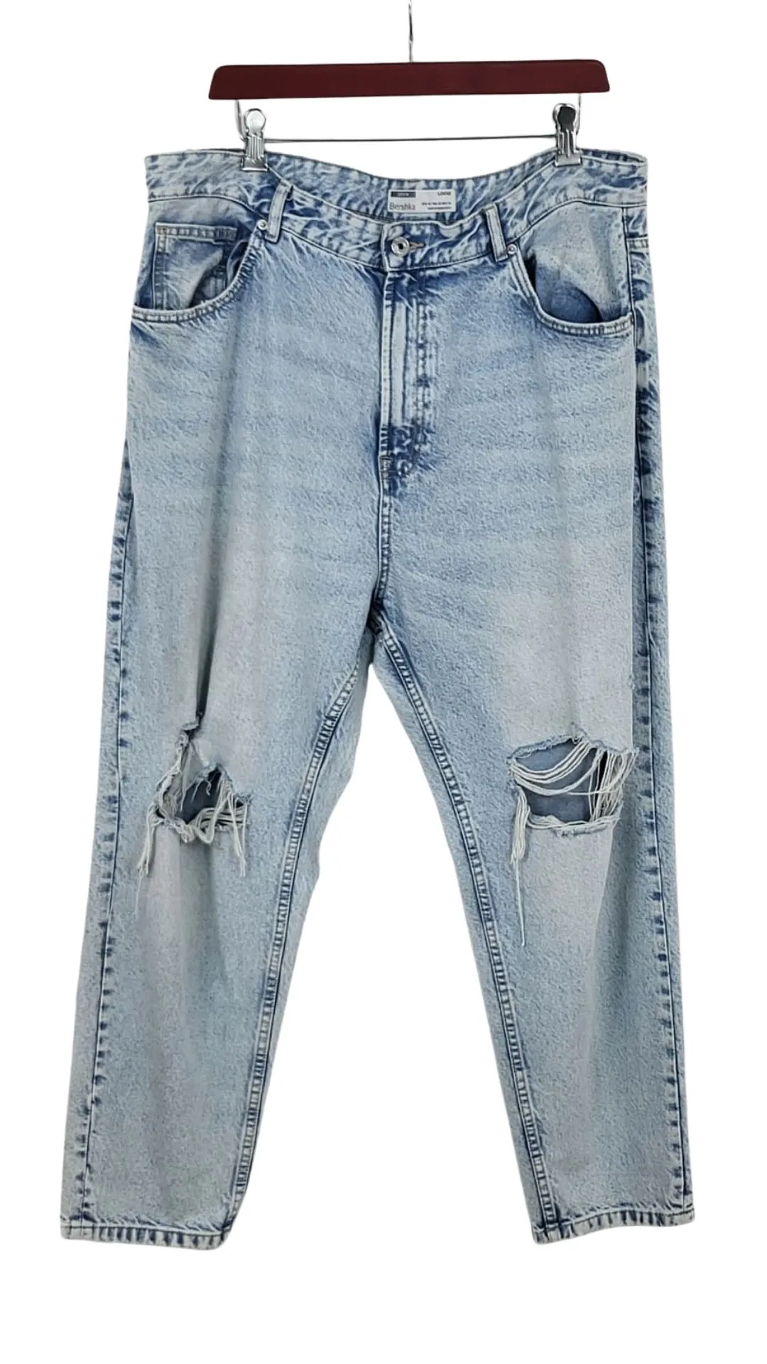 Jeans Bershka Hombre Azul Rotos – Loose Fit Talla 46 (US 36)