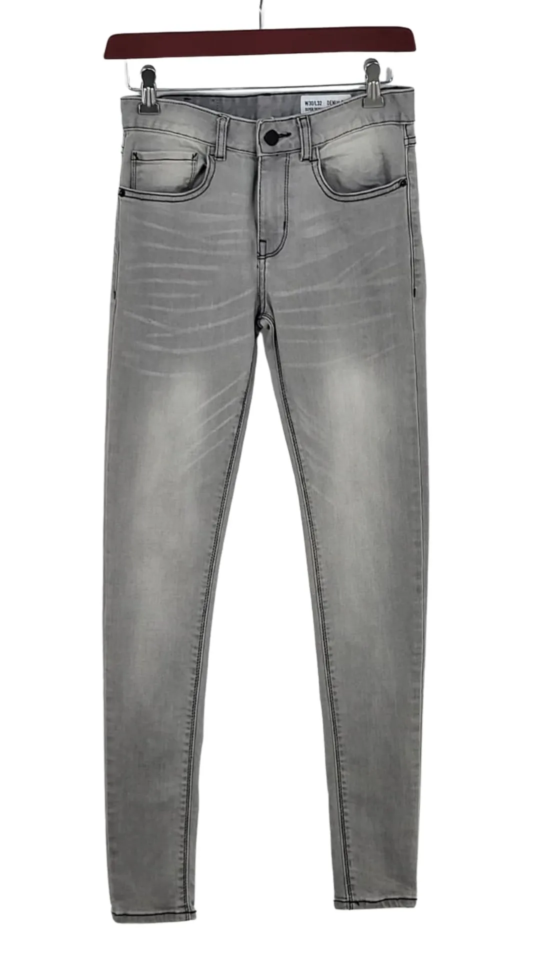 Jeans Denim Co. Mujer Gris Super Skinny – W30 (Ver Medidas: Talla XS/S)