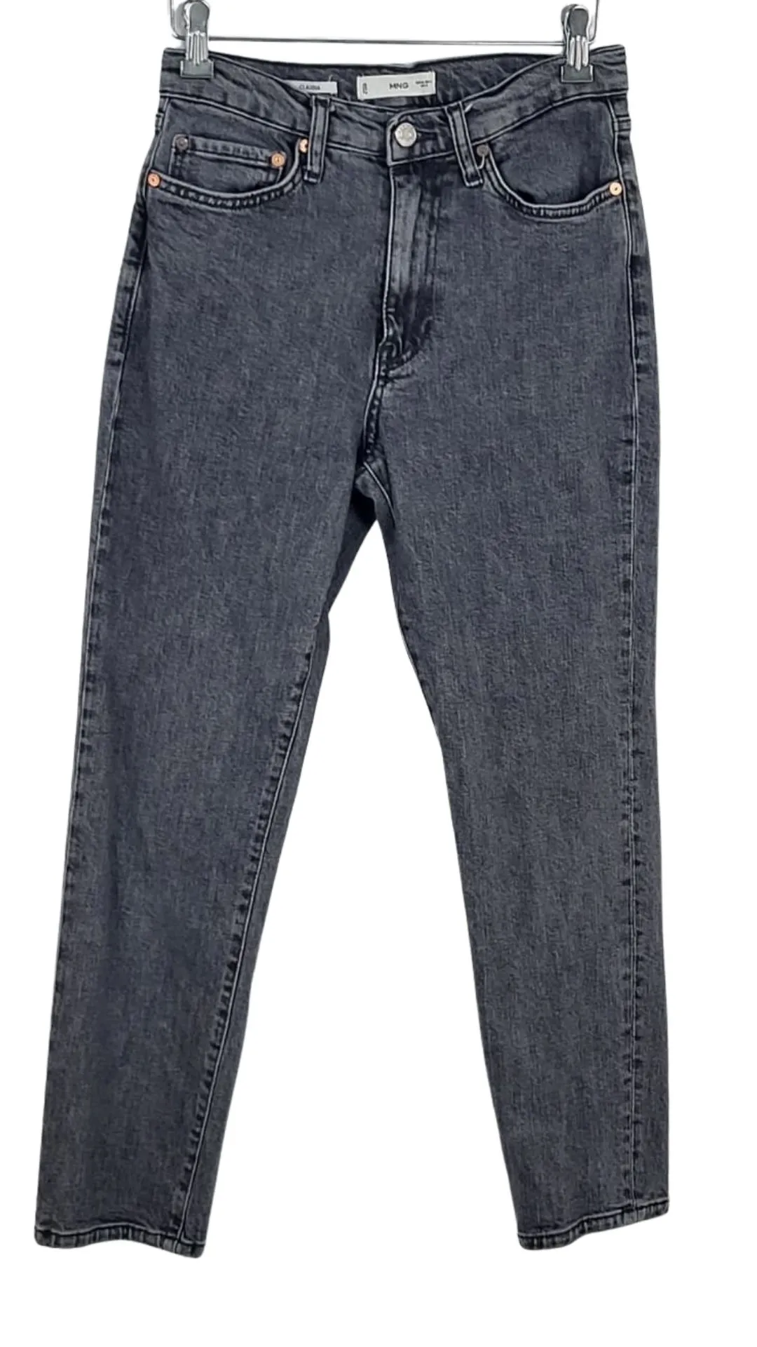 Jeans Mango (MNG) Mujer Gris Lavado – Corte Recto Talla 36