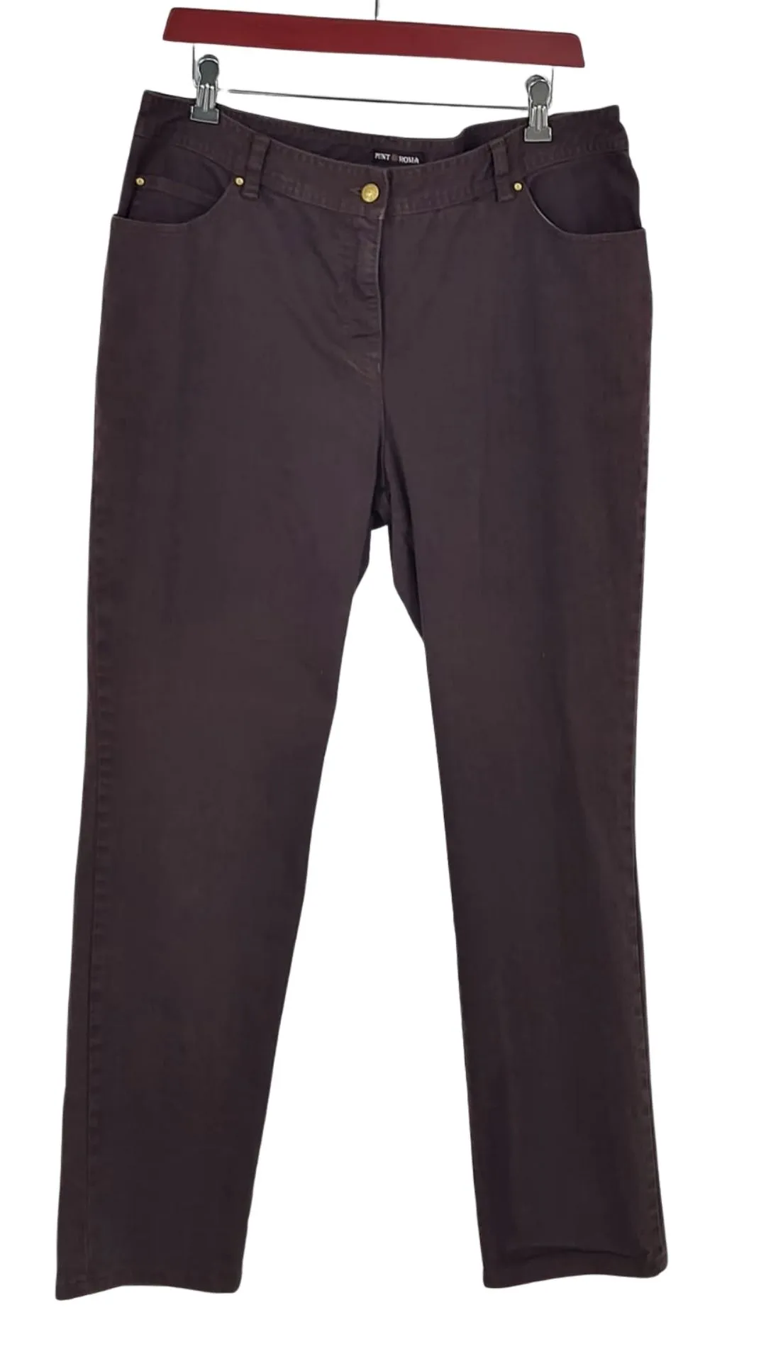 Pantalón Punt Roma Mujer Color Berenjena – Corte Recto Talla 46 (Ver Medidas)