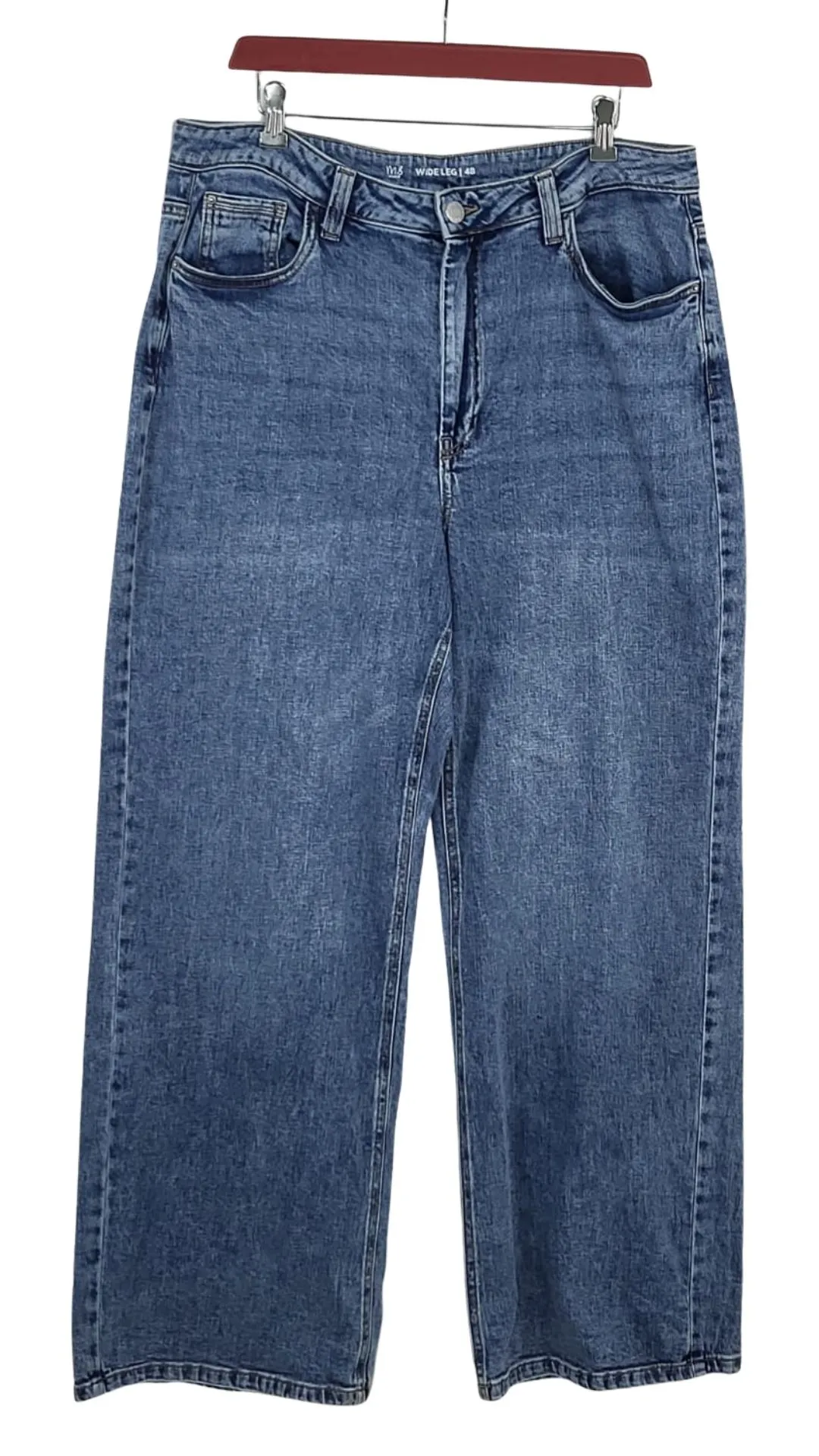 Jeans MS Mode Mujer Azul Wide Leg – Talla Grande 48 (Cintura 48 cm)