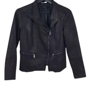 Cazadora Biker Yessica Mujer Negra Texturizada – Talla M