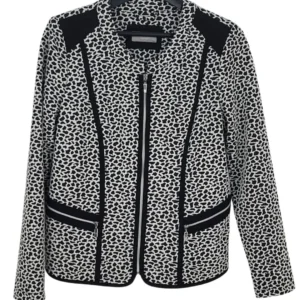 Chaqueta Canda Premium Mujer Animal Print Blanco y Negro – Talla L