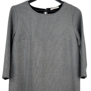 Top Camaïeu Mujer Pata de Gallo Blanco y Negro – Manga 3/4 Talla L