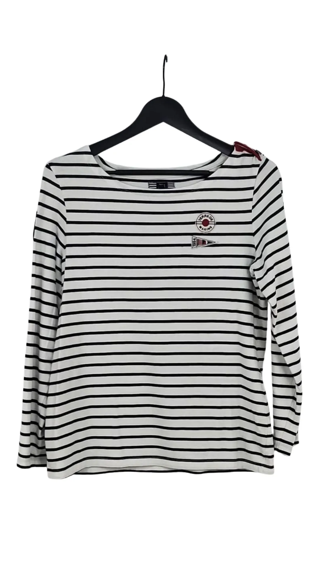Camiseta Marinera Terre de Marins Mujer Rayas y Coderas – Talla M (T3)