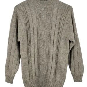 Jersey Mujer Beige Punto de Ochos Cuello Perkins – Estilo Vintage Talla M