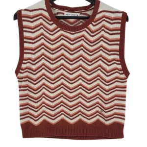 Chaleco Punto Green Coast Mujer Zig Zag Teja y Beige – Talla M