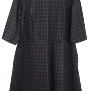 Vestido Midi Sheego Mujer Cuadros Gris y Granate – Talla XXL (44)