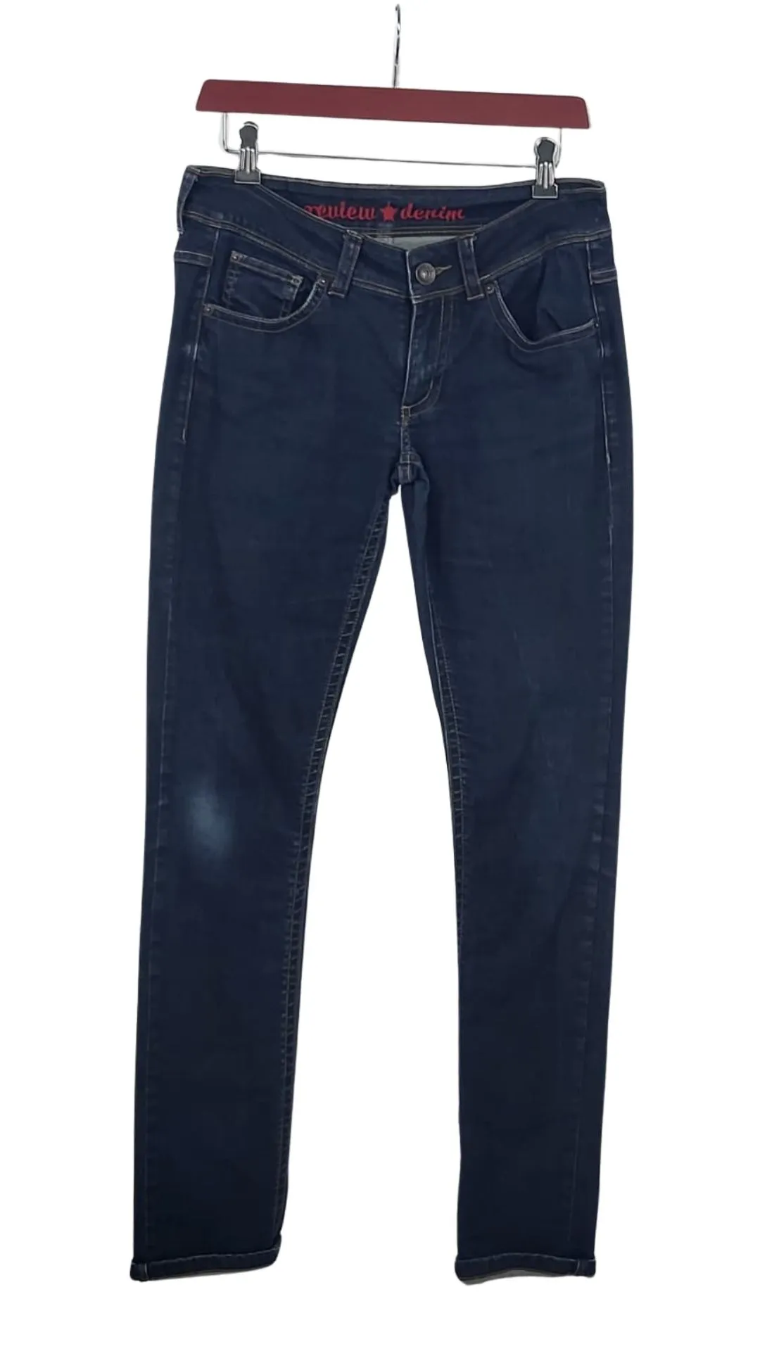 Vaqueros Review Mujer Skinny Azul Oscuro – Talla L (Cintura 40 cm)