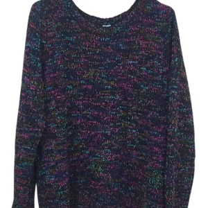 Jersey MS Mode Mujer Negro Multicolor Punto Fantasía – Talla XL