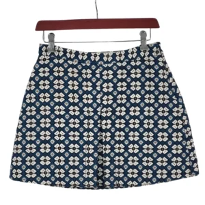 Falda Zara Mujer Mini Jacquard Estampado Geométrico Azul – Talla M