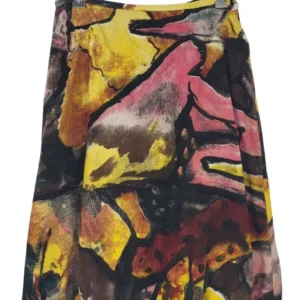 Falda Adolfo Domínguez Mujer Pana Estampado Abstracto Artístico – Talla L (40)