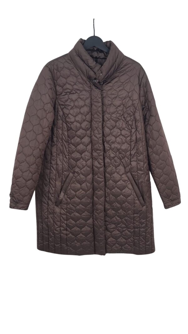 Abrigo Largo Acolchado B. Mujer Marrón Chocolate Sin Plumas – Talla 4XL (48)