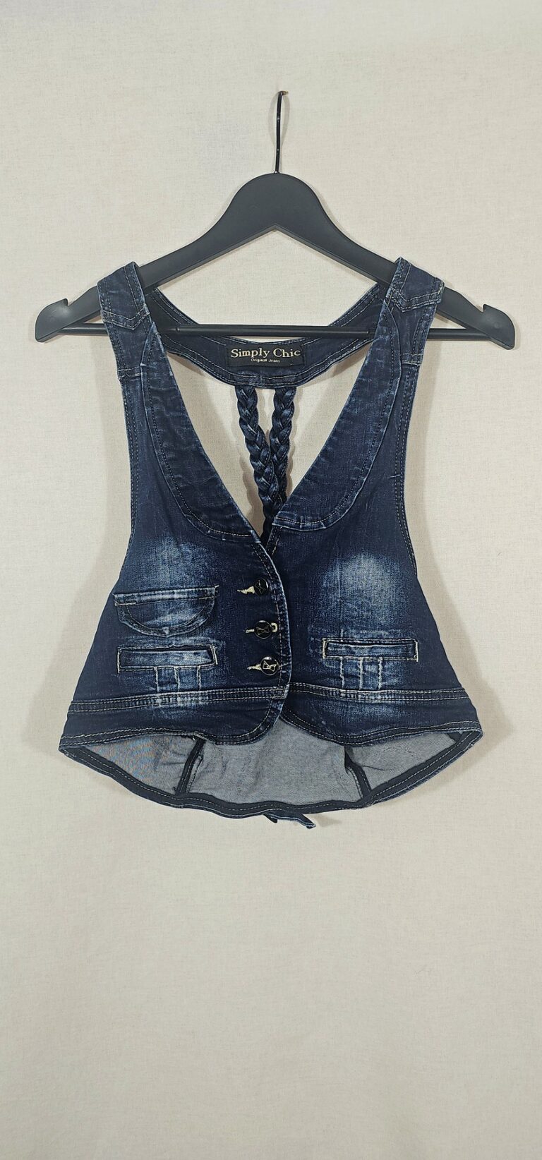 chaleco azul denim